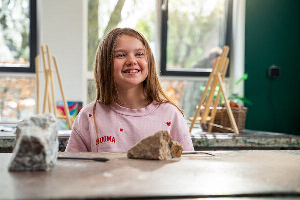 Girl smiling at Basker Summer Camp
