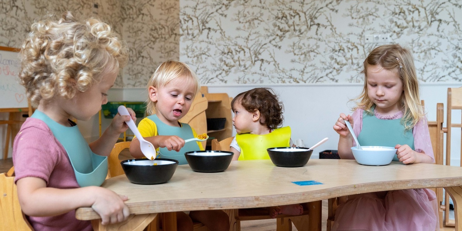 Children eating at table