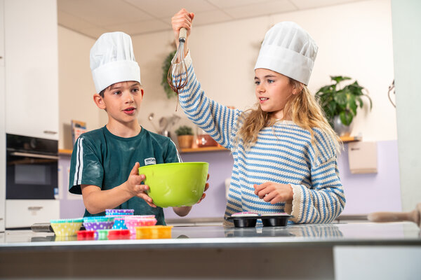 Children baking at Basker Cookery Camp