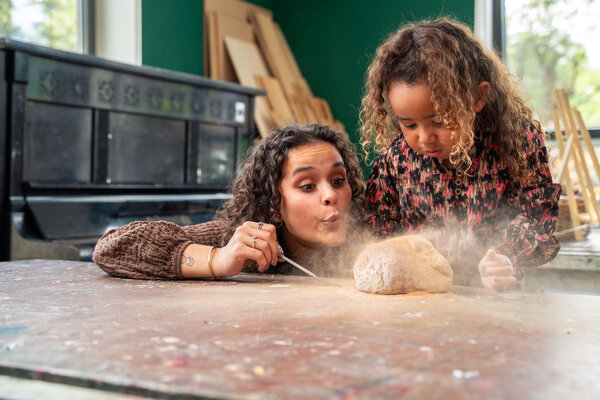 Child and teacher
