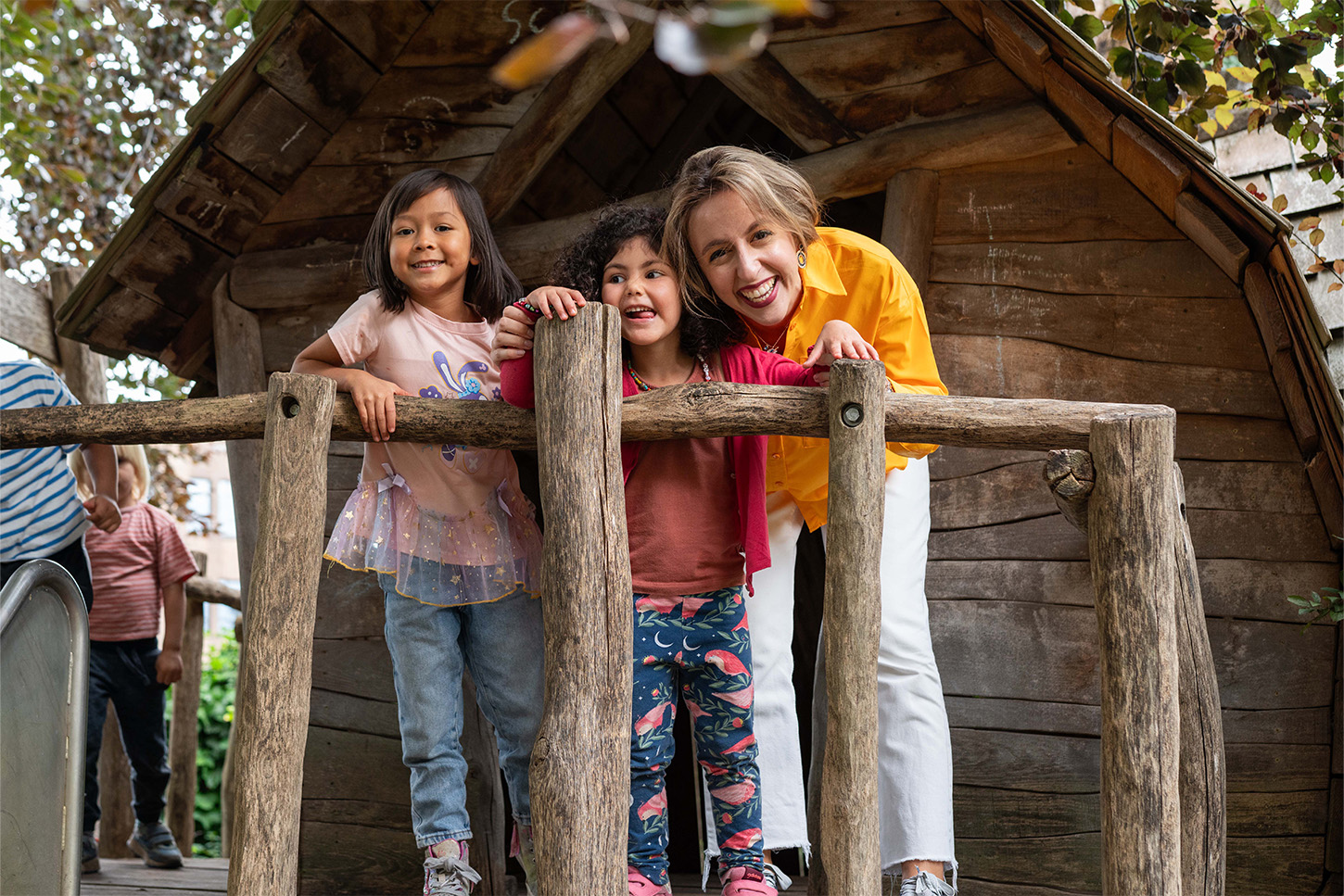 Employee and children at Holiday Camps
