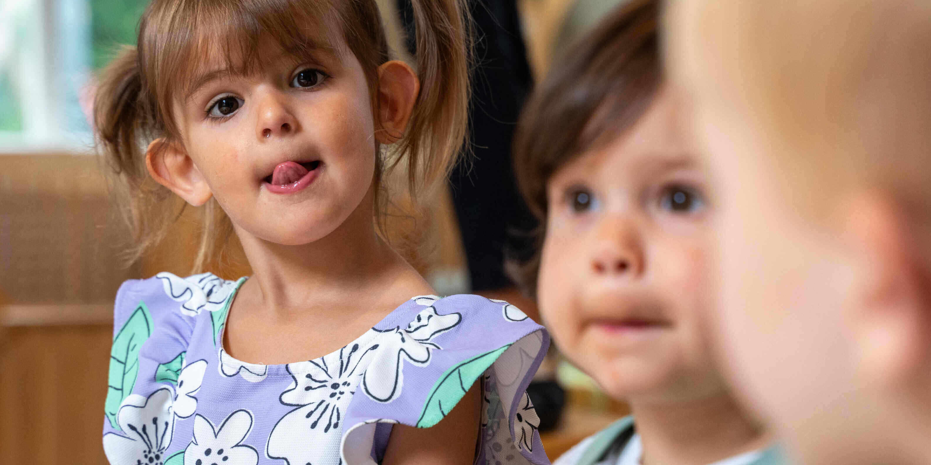 Girl looks curious at Basker Childcare