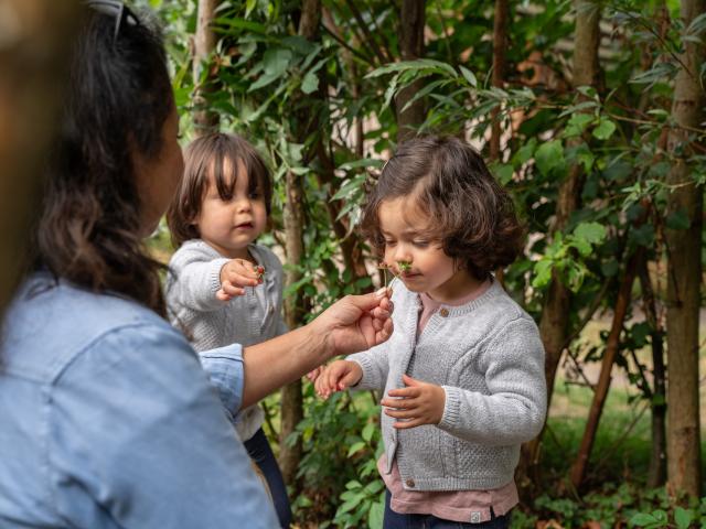 Children in garden at Basker day care