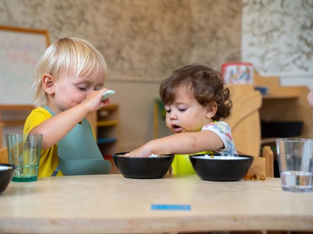 Children at Basker International Childcare sharing food