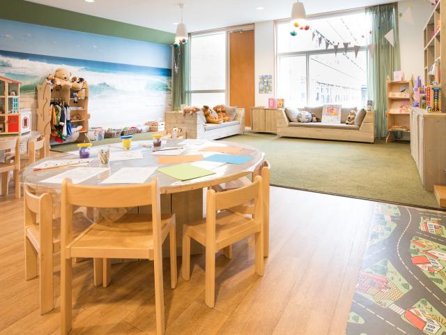 Table with Chairs and Reading Corner