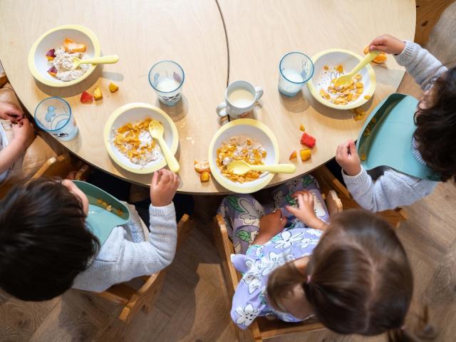 Children eating at Basker International Childcare