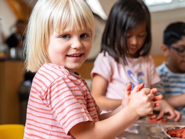 Girl playing at Basker International Childcare