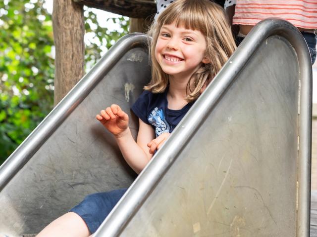Girl on the slide at Basker