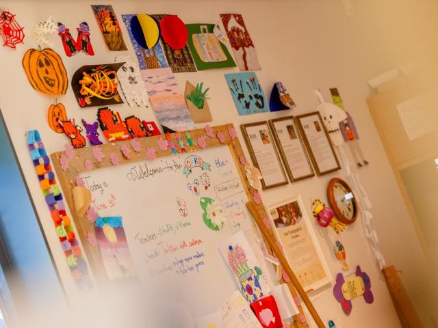 Wall with crafts Club Basker After School Care The Oaks The Hague