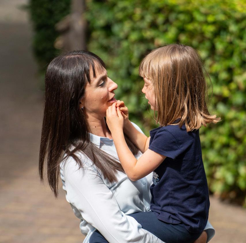 Parent and child at After School Care drop-off