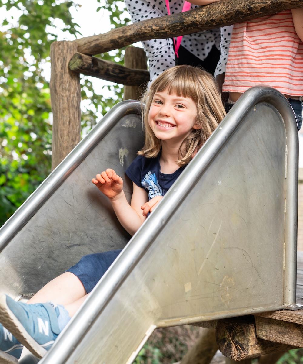 Girl on the slide at Basker